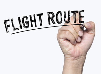 flight route written by hand