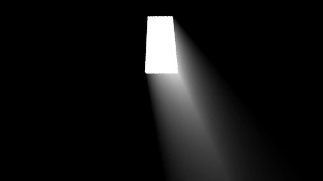 Bright Light Rays Get Inside a Dark Room Through a Window In a Cartoon Style