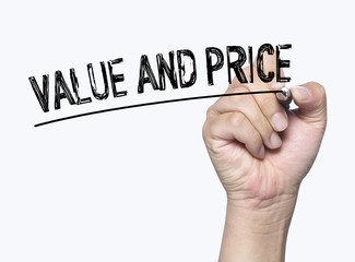 value and price written by hand