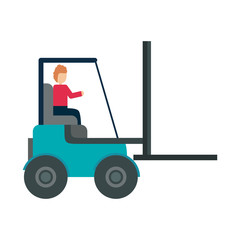 forklift vehicle delivery transport vector illustration design