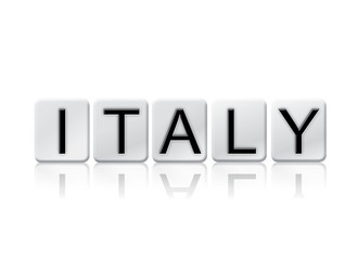 Italy Isolated Tiled Letters Concept and Theme