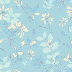 Fototapeta na wymiar Vivid repeating floral - For easy making seamless pattern use it for filling any contours