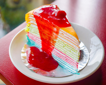 rainbow crape cake dessert