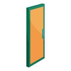 Yellow door icon. Cartoon illustration of door vector icon for web design