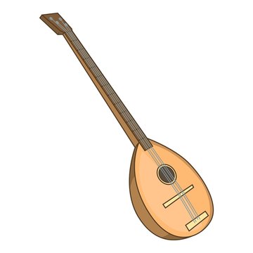 Turkish saz icon. Cartoon illustration of saz vector icon for web design
