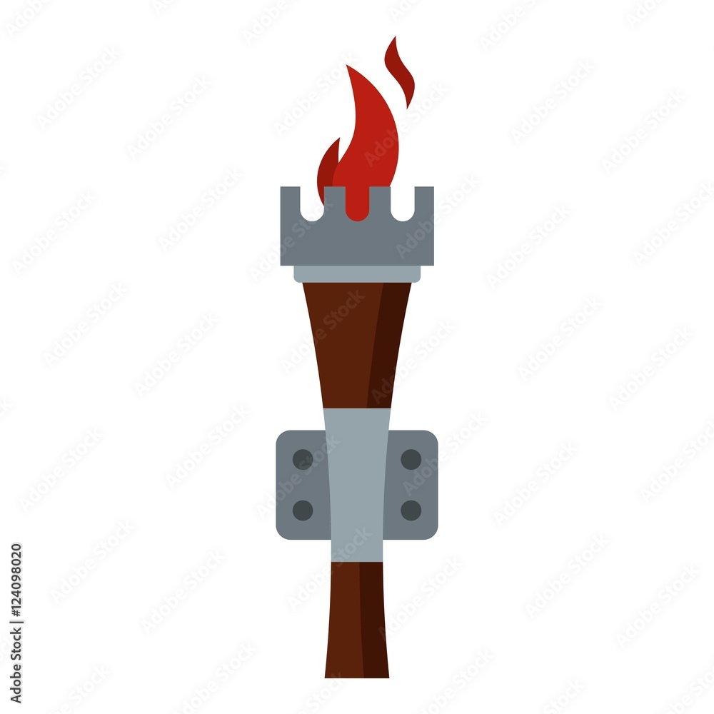 Poster torch icon. flat illustration of torch vector icon for web design