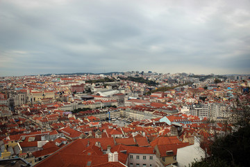 Naklejka na ściany i meble Panorama of City of Lisbon and Tejo River, Portugal
