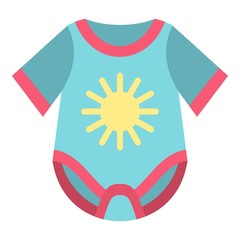 Baby bodysuit icon. Flat illustration of baby bodysuit vector icon for web design