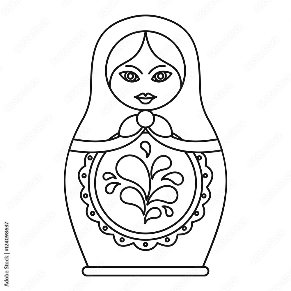 Wall mural Russian nesting doll icon. Outline illustration of russian nesting doll vector icon for web