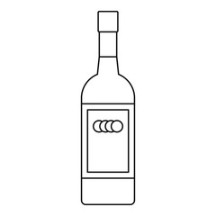 Russian vodka bottle icon. Outline illustration of russian vodka bottle vector icon for web