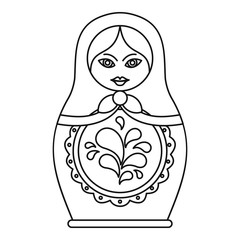 Russian nesting doll icon. Outline illustration of russian nesting doll vector icon for web