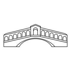 Rialto Bridge in Venice icon. Outline illustration of Rialto Bridge vector icon for web