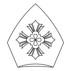 Pope hat icon. Outline illustration of pope hat vector icon for web