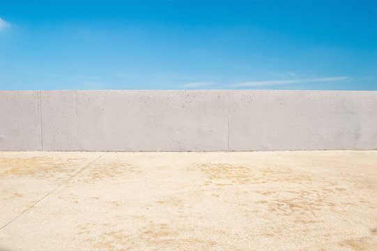 wall in front of blue sky