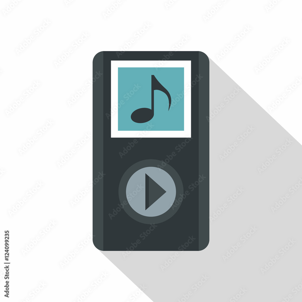 Poster audio player icon. flat illustration of audio player vector icon for web isolated on white backgroun