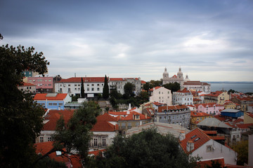 Fototapeta na wymiar Panorama of City of Lisbon and Tejo River, Portugal