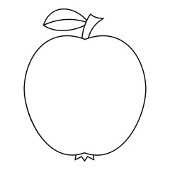 Apple icon. Outline illustration of apple vector icon for web