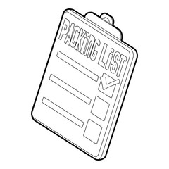Fototapeta premium Packing list icon. Outline illustration of packing list vector icon for web