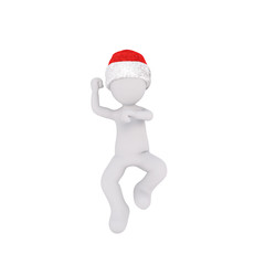 Dancing 3D figure in Christmas hat