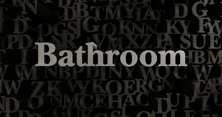 Fototapeta na wymiar Bathroom - 3D rendered metallic typeset headline illustration. Can be used for an online banner ad or a print postcard.