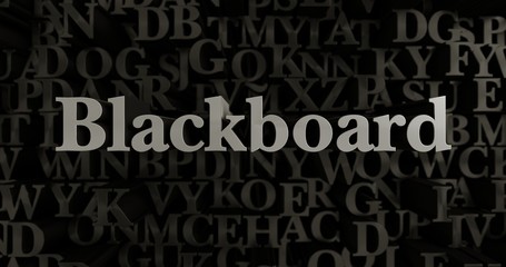 Blackboard - 3D rendered metallic typeset headline illustration.  Can be used for an online banner ad or a print postcard.