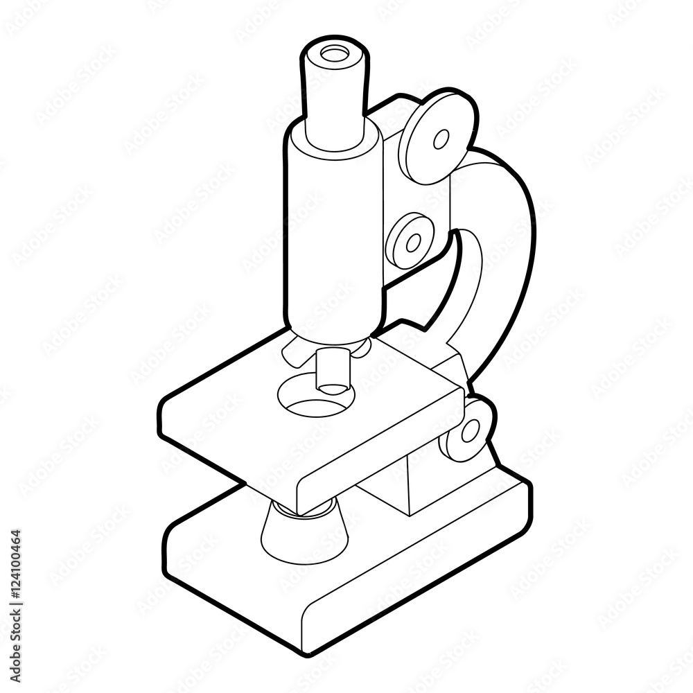 Poster microscope icon. outline illustration of microscope vector icon for web