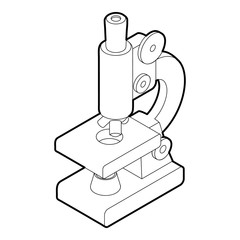 Microscope icon. Outline illustration of microscope vector icon for web