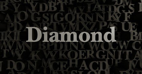 Diamond - 3D rendered metallic typeset headline illustration.  Can be used for an online banner ad or a print postcard.