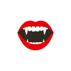 Vampire lips, blood icon vector