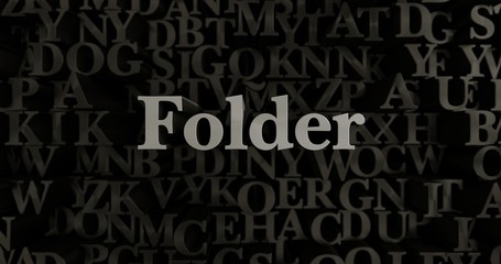 Fototapeta na wymiar Folder - 3D rendered metallic typeset headline illustration. Can be used for an online banner ad or a print postcard.