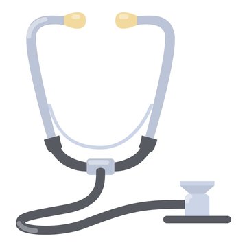 Stethoscope icon. Flat illustration of stethoscope vector icon for web