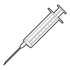 Syringe icon. Outline illustration of syringe vector icon for web design