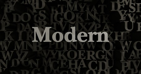 Modern - 3D rendered metallic typeset headline illustration.  Can be used for an online banner ad or a print postcard.