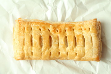 Pineapple pie dessert on paper whit top view.