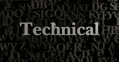 Technical - 3D rendered metallic typeset headline illustration.  Can be used for an online banner ad or a print postcard.