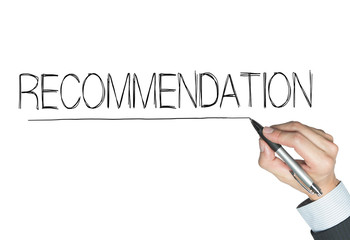 recommendation  written by hand