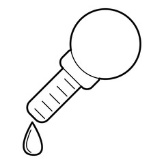 Pipette icon. Outline illustration of pipette vector icon for web isolated on white background