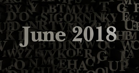 June 2018 - 3D rendered metallic typeset headline illustration.  Can be used for an online banner ad or a print postcard.