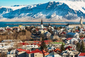 panoramic view of reykjavik at wintertime, iceland © Marc Jedamus