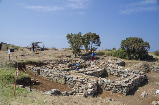 The ruins pf the medieval fortress at cape Kaliakra, Bulgaria