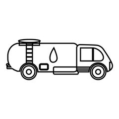 Truck carries petrol icon. Outline illustration of truck carries petrol vector icon for web