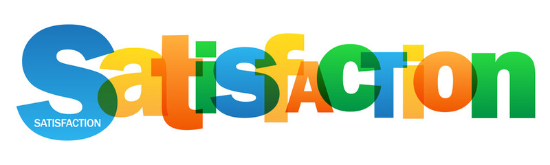 SATISFACTION Multicoloured Vector Letters Icon