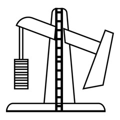 Oil rig icon. Outline illustration of oil rig vector icon for web