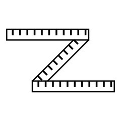 Measuring tape icon. Outline illustration of measuring tape vector icon for web
