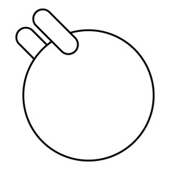 Hands holding fitness ball icon. Outline illustration of hands holding fitness ball vector icon for web