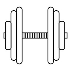 Big dumbbell icon. Outline illustration of big dumbbell vector icon for web