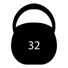 Weight thirty two pounds icon. Simple illustration of weight thirty two pounds vector icon for web