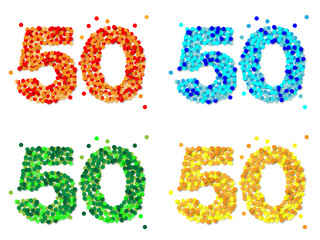 Konfetti aus Papier, farbig sortiert, 50, Vektor