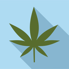 Cannabis leaf icon. Flat illustration of cannabis leaf vector icon for web