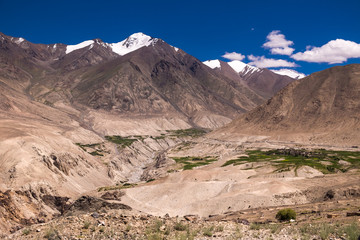 Himayalan range landscape view in Ladakh, India.